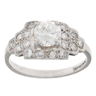 Platinum 1ct TDW Diamond Estate Antique Engagement Ring (G H, SI1 SI2