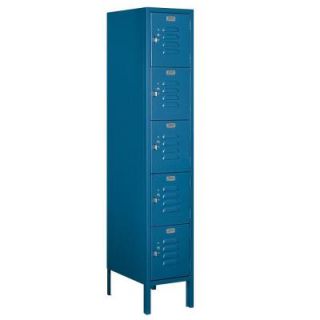 Salsbury Industries 65000 Series 12 in. W x 66 in. H x 18 in. D Five Tier Box Style Metal Locker Assembled in Blue 65158BL A