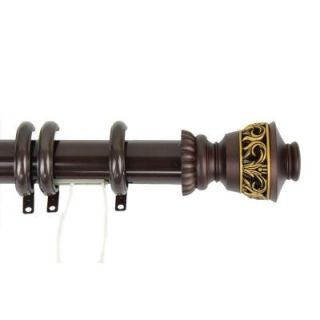 Rod Desyne 30 in.   48 in. Lattice Decorative Traverse Rod with Rings in Mahogany DTR 22 307