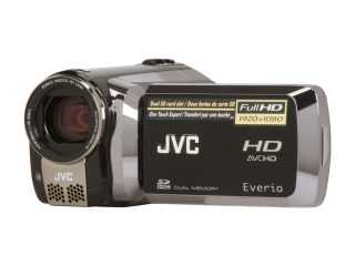 JVC Everio GZ HM200 Onyx Black 1/4.1" CMOS 2.7"123K 20X Optical Zoom Full HD SD/SDHC Card Dual Slot  Camcorder