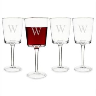 Personalized Contemporary Wine Glasses (Set of 4) I