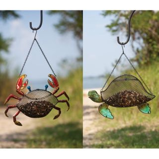 New Creative Coastal Crab and Turtle Decorative Bird Feeder (Set of 2)