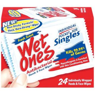 Wet Ones Antibacterial Singles 24 Ct