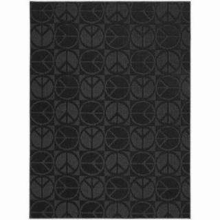 Garland Rug Large Peace Black 7 ft. 6 in. x 9 ft. 6 in. Area Rug CL 17 RA 7696 15