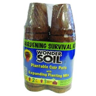 WONDER SOIL Gardening Survival Kit with 2 in. 20 Pots and Coco Wafers WSGSK2 10
