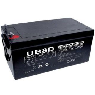UPG SLA 12 Volt 250 Ah Capacity L4 Terminal Battery UB 8D AGM