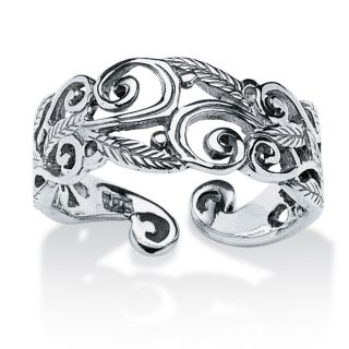 PalmBeach Sterling Silver Antique Finish Filigree Band Ring Tailored