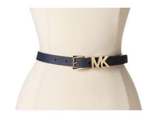 Michael Michael Kors 20mm Saffiano Belt With Graphic Mk Logo Loop Navy