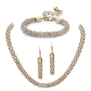 PalmBeach Crystal Rope Necklace, Bracelet and Drop Earrings Set in