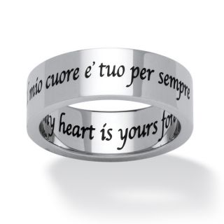 PalmBeach Inspirational Helen Keller Quote Message Ring in Stainless