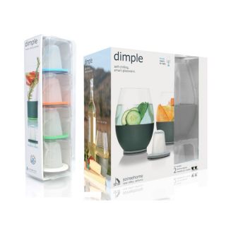 Soiree Dimple Stemless Glass with Chilling Inserts