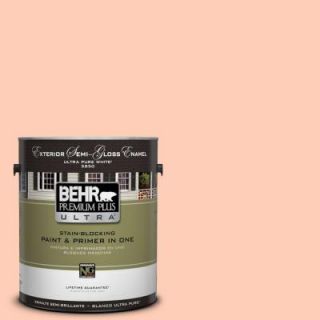 BEHR Premium Plus Ultra 1 gal. #230A 3 Apricot Lily Semi Gloss Enamel Exterior Paint 585001