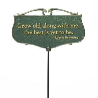 Whitehall Products Green/Gold Grow Old Along with Me Garden Poem Sign 10045