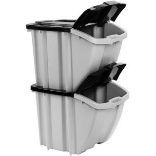 Suncast Stacking Recycling Bins, 2 Bin Value Pack BH188810