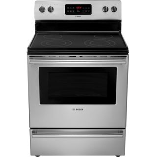 Bosch 300 Series Smooth Surface Freestanding 5.4 cu ft Self Cleaning Electric Range (Stainless) (Common 30 in; Actual 29.875 in)