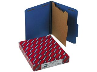 Smead 13732 Pressboard Classification Folders, Letter, Four Section, Dark Blue, 10/Box