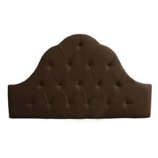 Home Decorators Collection Montpelier Chocolate Velvet Button Tufted Queen Headboard 862VCHOC