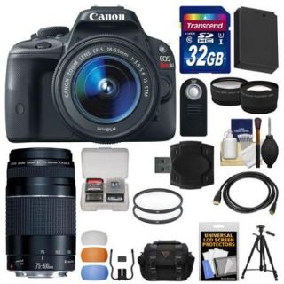 Canon EOS Rebel SL1 Digital SLR Camera & EF S 18 55mm IS STM with 75 300mm III Lens + 32GB Card + Case + Battery + Tripod + Accessory Kit