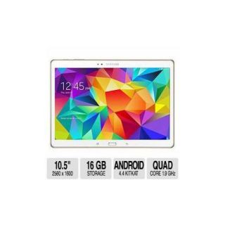Samsung Galaxy Tab S 10.5" Tablet   Android 4.4 KitKat, 10.5" Display, 1.9GHZ Quad Core, 16GB, 3GB RAM, Wi Fi, 8MP Rear