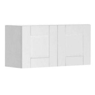 Eurostyle 30x15x12.5 in. Stockholm Wall Bridge Cabinet in White Melamine and Door in White W3015.W.STOCK