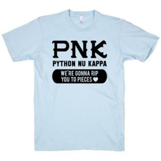 Light Blue Pnk Sorority Python Nu Kappa Crewneck T Shirt Cool Size Large NEW