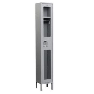 Salsbury Industries S 61000 Series 12 in. W x 78 in. H x 18 in. D Single Tier See Through Metal Locker Assembled in Gray S 61168GY A