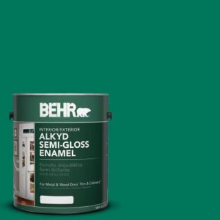 BEHR 1 gal. #OSHA 2 Safety Green Semi Gloss Enamel Alkyd Interior/Exterior Paint 393001