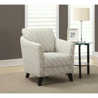 Sandstone and Grey Maze Fabric Accent Chair