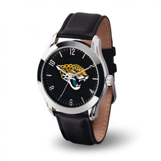 Officially Licensed NFL Team Logo Classic Series Black Strap Watch   Jacksonvil   7596898
