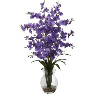 Nearly Natural Dancing Lady Orchid with Vase Arrangement, Purple