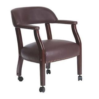 Tecno Seating 910OBUR Traditional Captains Chair with Casters in Burgundy