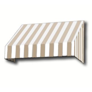 Awntech 364.5 in Wide x 24 in Projection Tan/White Stripe Slope Window/Door Awning