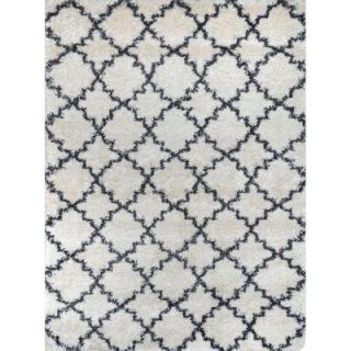 Home Dynamix Himalaya Cream/Anthracite 2 ft. 7.5 in. x 3 ft. 11 in. Shag Indoor Area Rug 4 HD4123 629