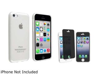 Insten Frost Clear TPU Rubber Case with Privacy Screen Shield Compatible with Apple iPhone 5C 1530200