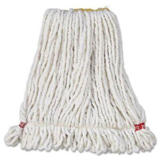 Rubbermaid A211WHI Web Foot Wet Mop Head, Shrinkless, White, Small, Cotton/synthetic, 6/carton