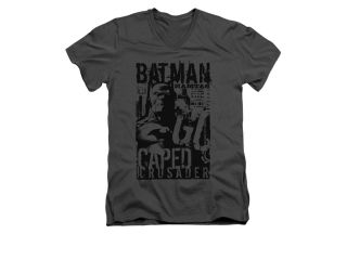Batman Caped Crusader Mens V Neck Shirt