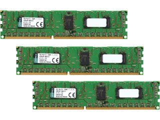 Kingston 12GB (3 x 4GB) 240 Pin DDR3 SDRAM ECC Registered DDR3 1600 (PC3 12800) Server Memory Model KVR16R11S8K3/12