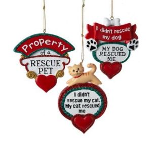12 Rescue Dog and Cat Saying Christmas Ornaments for Personalization 3.75"