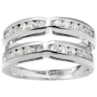 Sterling Silver 1/2ct TDW Diamond Classic Style X design Ring Guard (G