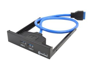 SYBA CL HUB20113 2 Port USB 3.0 3.5" Front Panel w/ Built in 20 pin Header Cable
