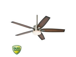 59039 Windemere 54 in. Contemporary Brushed Nickel Burnished Mahogany Indoor Ceiling Fan