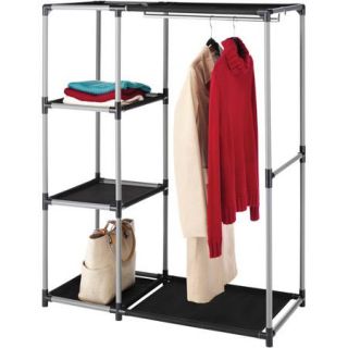 Whitmor Resin Garment Rack and Shelves, Black/Gray