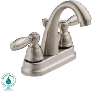 Peerless 4 in. Centerset 2 Handle High Arc Bathroom Faucet in Brushed Nickel P299696LF BN