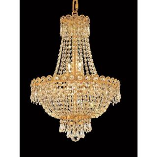 Elegant Lighting Gold 16 inch Royal cut Crystal Clear Hanging 8 light