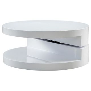 Circular Mod Coffee Table Glossy White   Christopher Knight Home