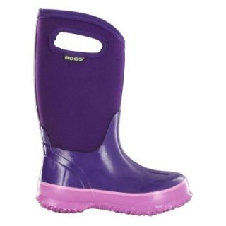 BOGS Classic High Handles Kids 10 in. Size 11 Grape Rubber with Neoprene Waterproof Boot 71442 511 11