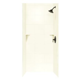 Swanstone Bright White Solid Surface Shower Wall Surround Side and Back Panels (Common 36 in x 36 in; Actual 96 in x 36 in x 36 in)