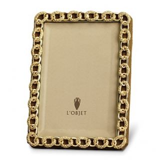 L'Objet Gold Pave with Crystal Chain Link Frame, 8" x 10"