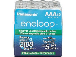 Panasonic BK 4MCCA12SA 12 pack AAA eneloop Rechargeable Batteries