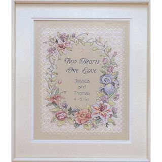 Two As One Wedding Record Counted Cross Stitch Kit 10X10 14 Count